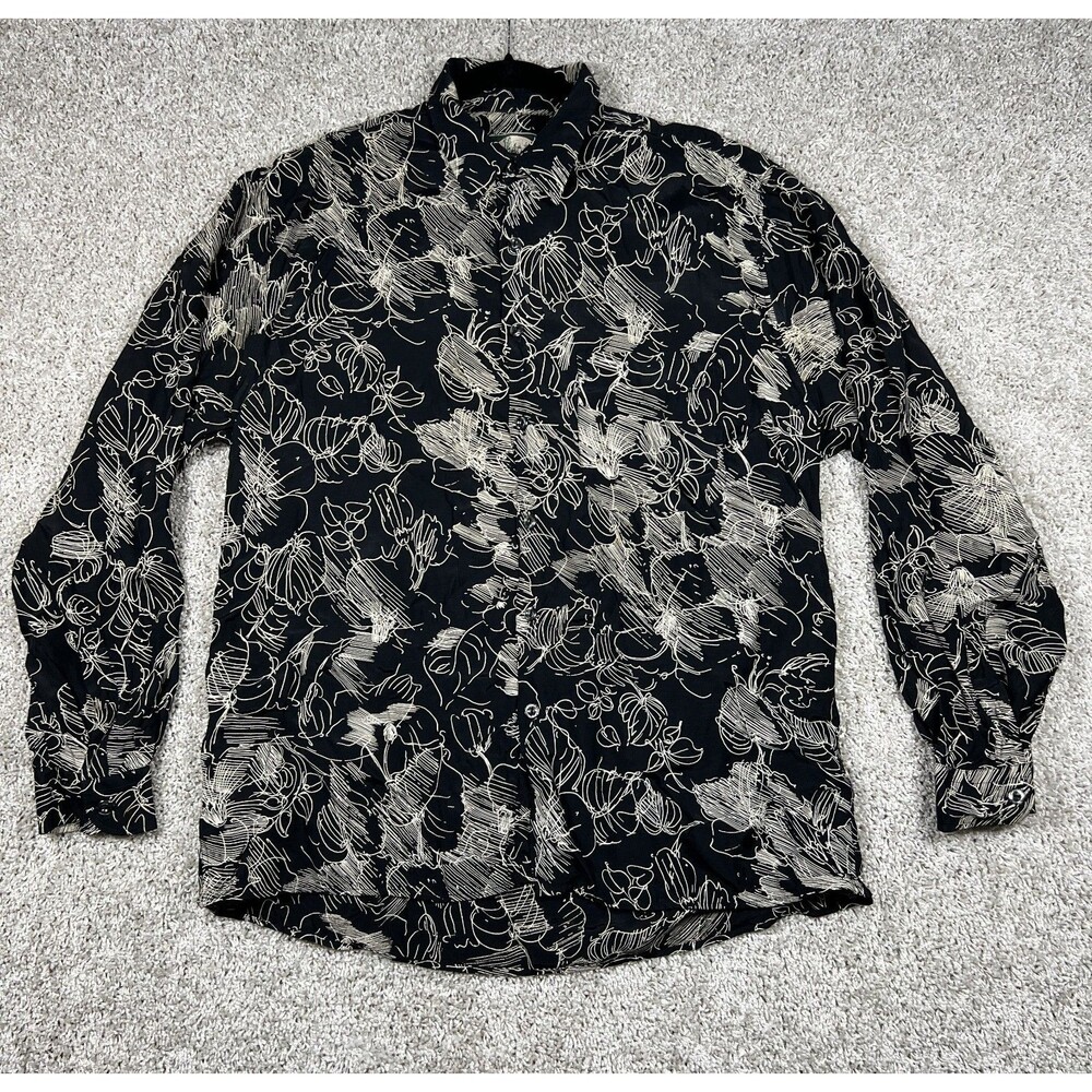 Vintage Predilet Black Abstract Shirt Mens Spain Euro Streetwear